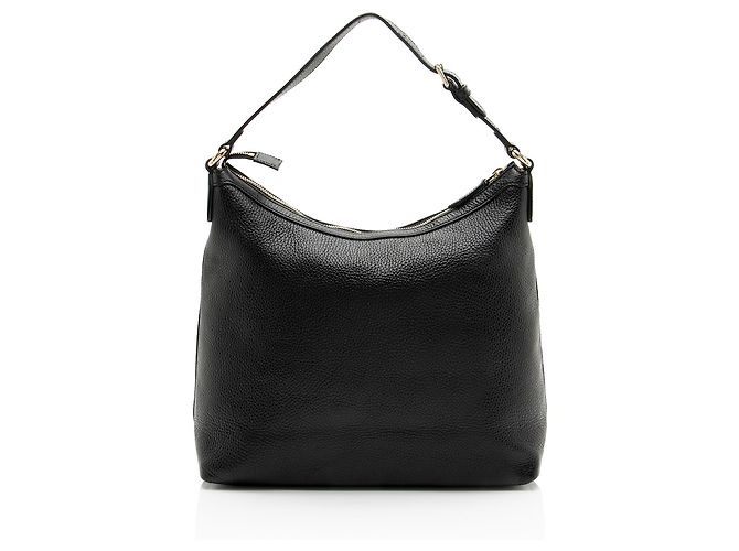 Borsa Hobo Gucci in pelle con ciondolo G intrecciata Nero - vista 3
