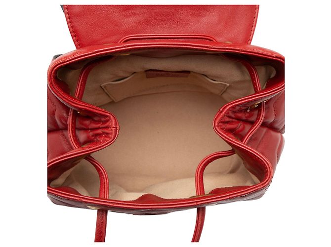 Gucci GG Marmont Mini-Rucksack aus gestepptem Leder Rot - Ansicht 6