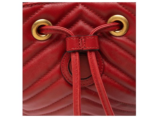 Gucci GG Marmont Mini-Rucksack aus gestepptem Leder Rot - Ansicht 9