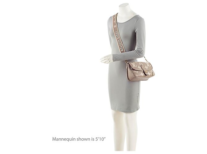 Louis Vuitton Diane Schultertasche aus Giant Monogram Empreinte Bicolor Braun Beige - Ansicht 5
