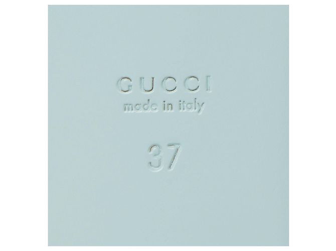Sandali slide Gucci in camoscio con G intrecciata traforata - Size 7 / 37 Blu - vista 6
