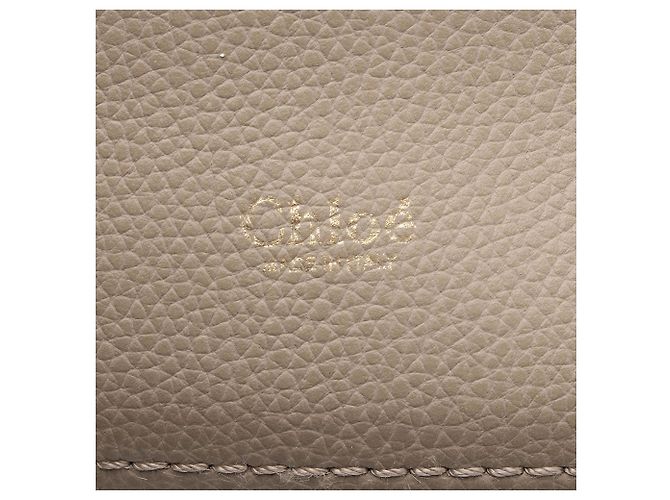Chloé Borsa Tote media Aby Lock in pelle di vitello grana Chloe Grigio - vista 9