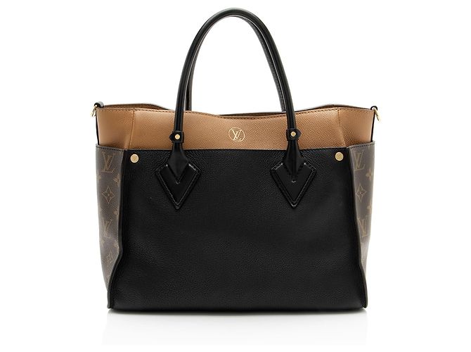 mala Louis Vuitton On My Side MM em couro de bezerro e canvas Monogram Preto - vista 3