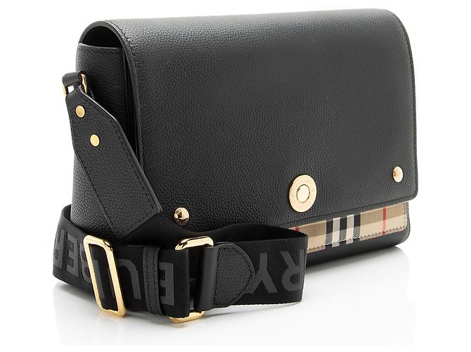 Burberry Note Bag aus Kalbsleder Vintage Check Braun Beige - Ansicht 2