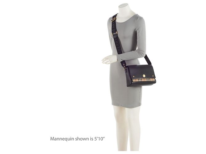 Burberry Note Bag aus Kalbsleder Vintage Check Braun Beige - Ansicht 5