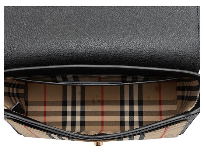 Burberry Note Bag aus Kalbsleder Vintage Check Braun Beige - Ansicht 7