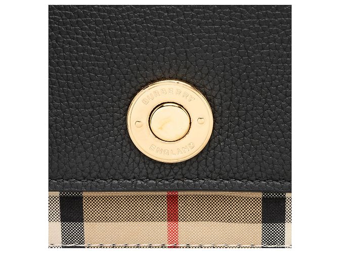 Burberry Note Bag aus Kalbsleder Vintage Check Braun Beige - Ansicht 9