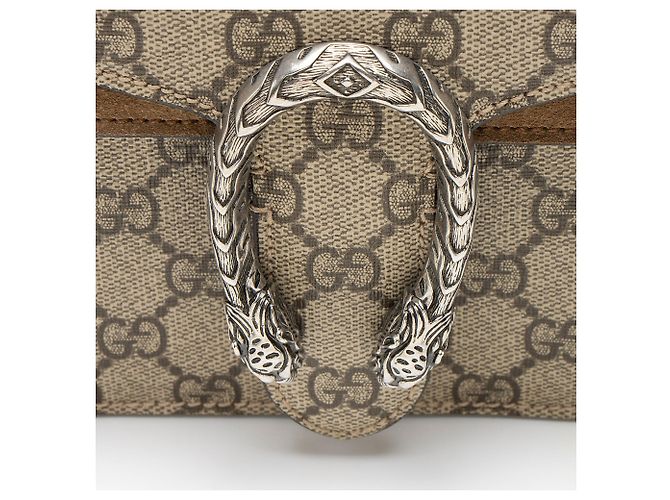 Borsa a tracolla piccola Gucci GG Supreme Dionysus Marrone Beige - vista 9