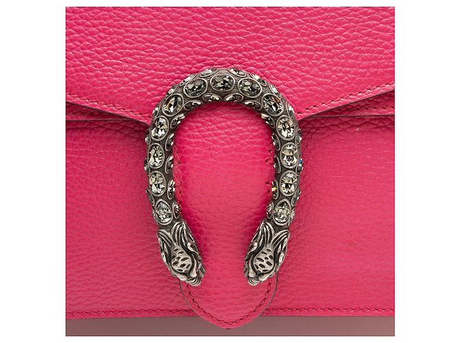 Bolsa de Ombro Dionysus Medium em Couro e Cristais Gucci Rosa - vista 10