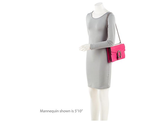 Bolsa de Ombro Dionysus Medium em Couro e Cristais Gucci Rosa - vista 5