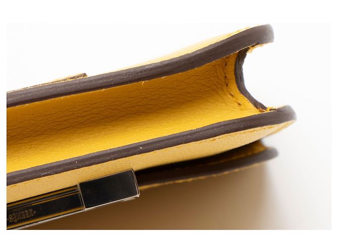 Hermès Portafoglio Slim Constance in pelle Evercolor Hermes Giallo - vista 10