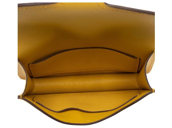 Hermès Portafoglio Slim Constance in pelle Evercolor Hermes Giallo - vista 5