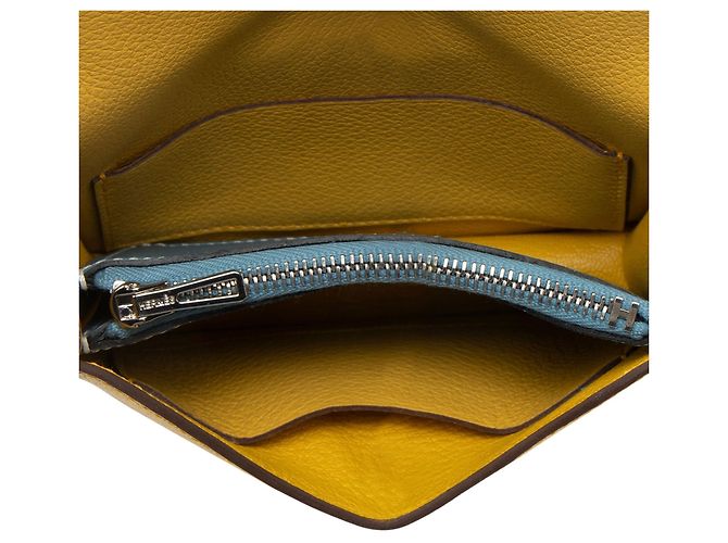 Hermès Portafoglio Slim Constance in pelle Evercolor Hermes Giallo - vista 6