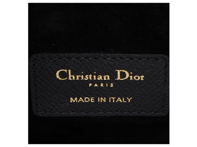 Autre Marque Mini borsa Saddle Dior in pelle di vitello grana naturale con tracolla Nero - vista 8