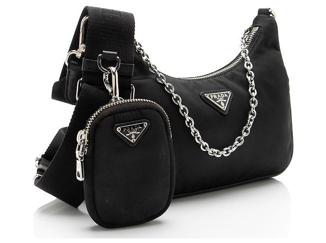 Prada Tessuto Re-Edition 2005 Crossbody Negro - vista 2