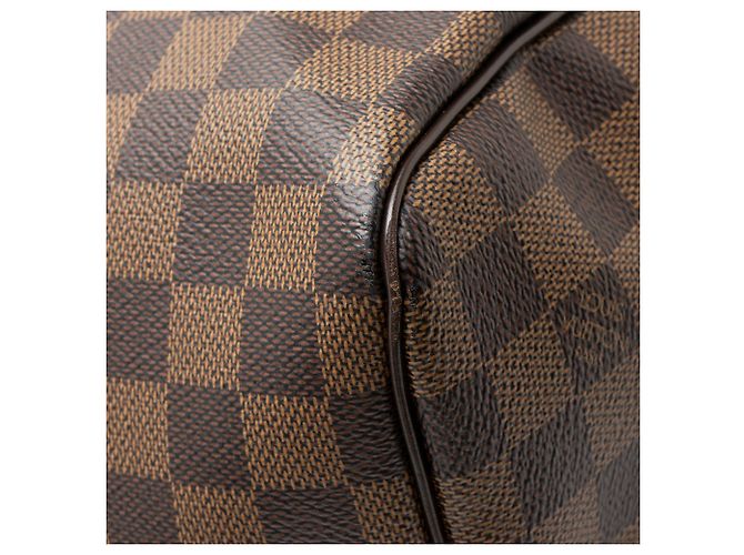 Louis Vuitton Damier Ebene Keepall Bandouliere 55 Duffle Marrom - vista 10