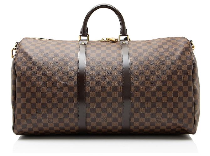 Louis Vuitton Damier Ebene Keepall Bandouliere 55 Duffle Marrom - vista 3