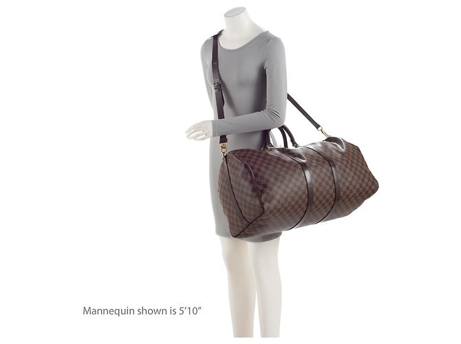 Louis Vuitton Damier Ebene Keepall Bandouliere 55 Duffle Marrom - vista 5