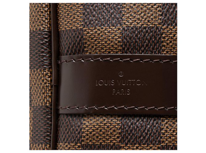 Louis Vuitton Damier Ebene Keepall Bandouliere 55 Duffle Marrom - vista 8