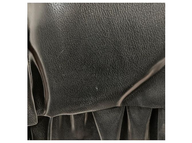 Autre Marque Double Standard Clothing Kunstleder-Daunenweste Schwarz - Ansicht 13