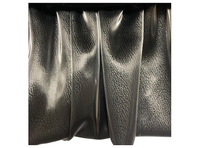 Autre Marque Double Standard Clothing Kunstleder-Daunenweste Schwarz - Ansicht 14