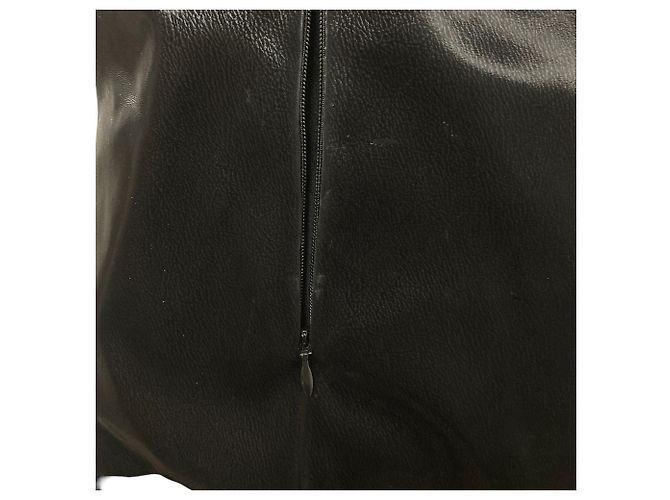 Autre Marque Double Standard Clothing Kunstleder-Daunenweste Schwarz - Ansicht 15