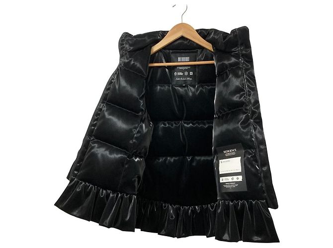 Autre Marque Double Standard Clothing Kunstleder-Daunenweste Schwarz - Ansicht 3