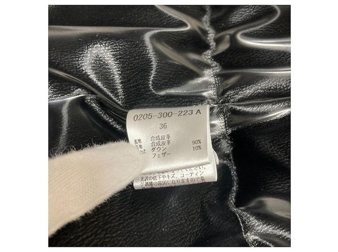 Autre Marque Double Standard Clothing Kunstleder-Daunenweste Schwarz - Ansicht 9