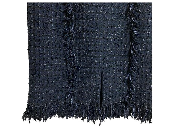 Autre Marque Gonna in tweed a quadri in cotone ADORE Blu Blu navy - vista 4