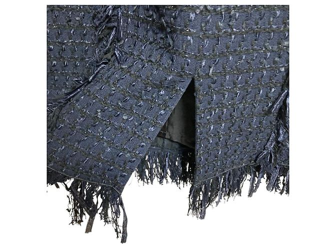 Autre Marque Gonna in tweed a quadri in cotone ADORE Blu Blu navy - vista 5