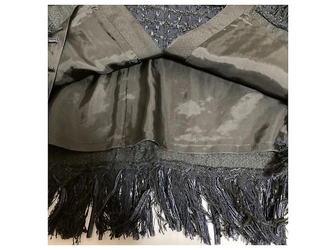 Autre Marque Gonna in tweed a quadri in cotone ADORE Blu Blu navy - vista 6