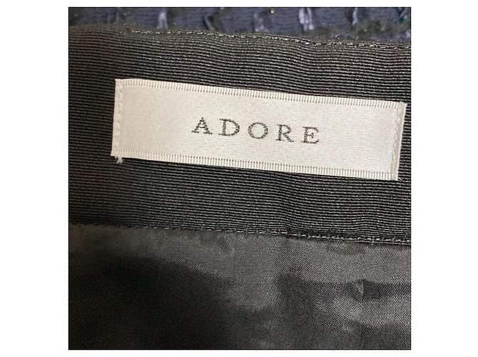 Autre Marque Gonna in tweed a quadri in cotone ADORE Blu Blu navy - vista 7