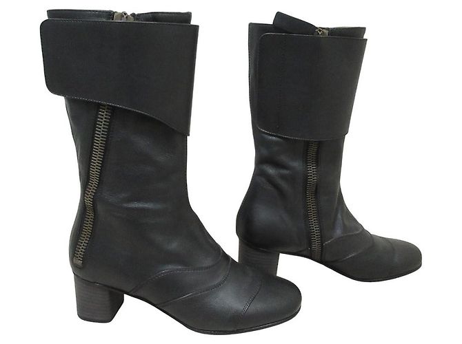 Chloé Bottines en cuir Chloe Noir - vue 2
