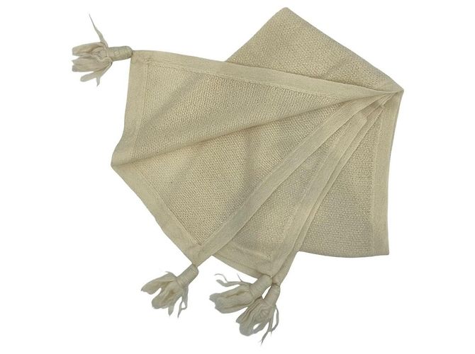 Autre Marque J&M Davidson Mohair Strickschal Weiß - Ansicht 2