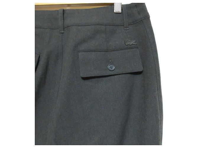 Autre Marque Pantaloni larghi in twill stretch Lacoste Verde - vista 4
