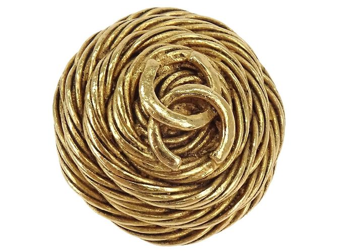 Chanel Vintage CC Round Clip-On Metal Small Golden - Ansicht 3