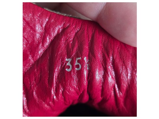Christian Dior Sneaker alte Dior Monogram in pelle rossa e tela Rosso Beige - vista 12