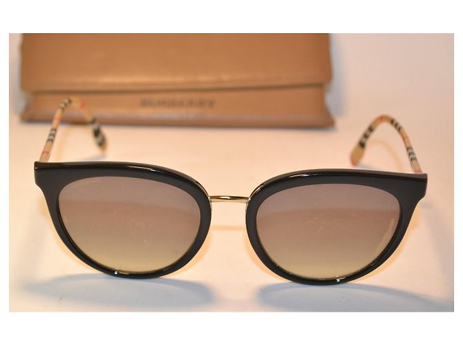 Occhiali da sole Burberry B4316 con aste check Marrone Nero - vista 2