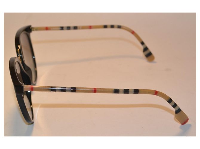Occhiali da sole Burberry B4316 con aste check Marrone Nero - vista 3