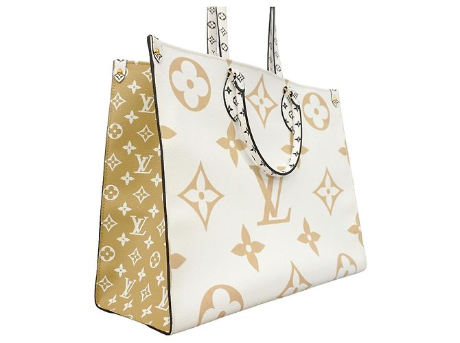 Borsa Tote Louis Vuitton Monogram Giant OnTheGo GM Bianco Cachi - vista 2