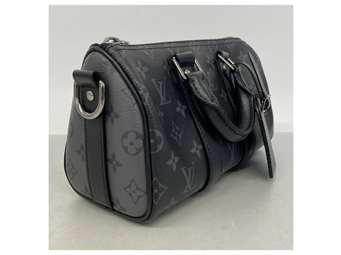 Louis Vuitton Monogram Eclipse Keepall Bandoulière 25 Handtasche Schwarz - Ansicht 2