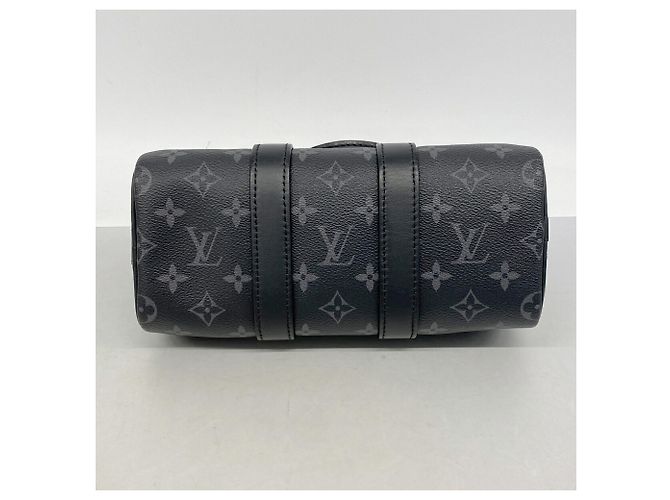Louis Vuitton Monogram Eclipse Keepall Bandoulière 25 Handtasche Schwarz - Ansicht 3