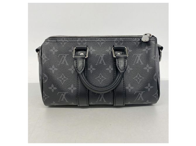 Louis Vuitton Monogram Eclipse Keepall Bandoulière 25 Handtasche Schwarz - Ansicht 8