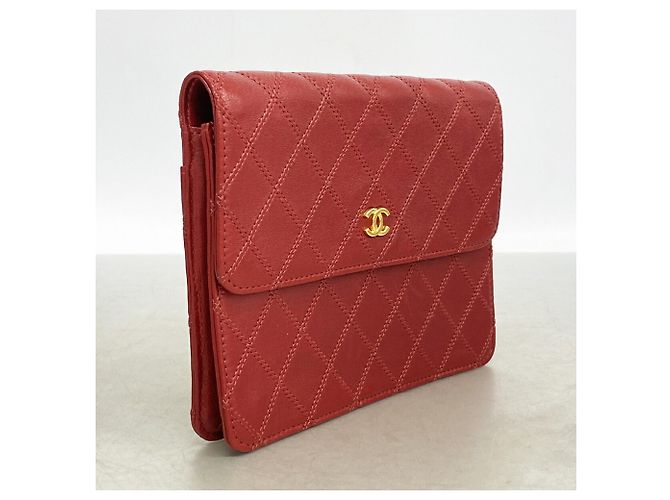 Pouch in pelle bicolore Chanel Rosso - vista 2