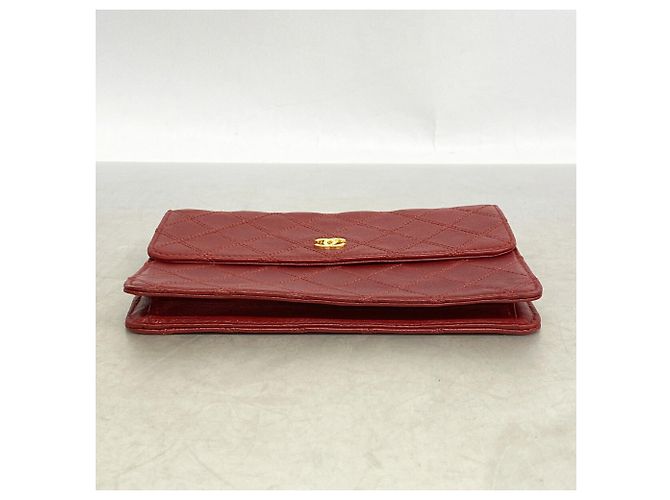 Pouch in pelle bicolore Chanel Rosso - vista 3