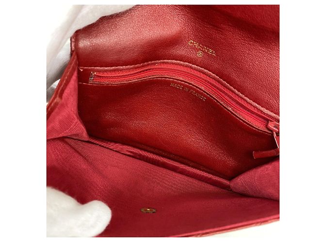 Pouch in pelle bicolore Chanel Rosso - vista 4
