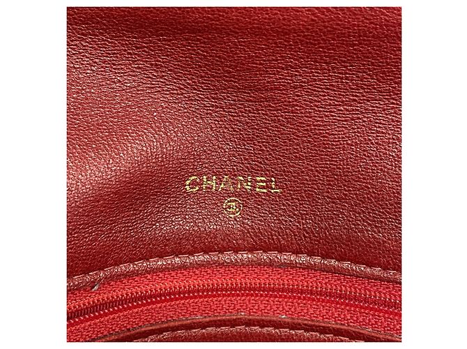 Pouch in pelle bicolore Chanel Rosso - vista 5