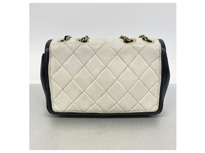 Sac à épaule Chanel Matelassé Noir Blanc - vue 10