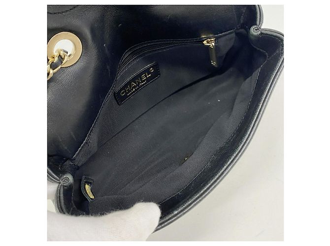 Sac à épaule Chanel Matelassé Noir Blanc - vue 4