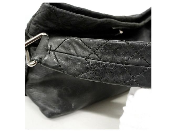 Bolso de hombro Chanel 2.55 Matelassé Negro - vista 10
